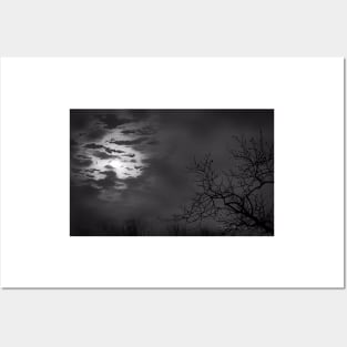 New Year Moon - Black and White Posters and Art
